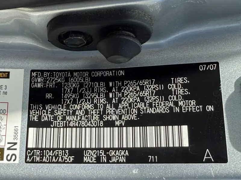 2007 Toyota 4Runner Sport Edition V8 4WD photo 133