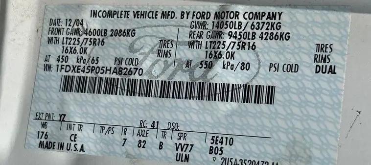 2005 Ford E450 Super Duty photo 108